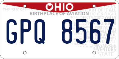 OH license plate GPQ8567