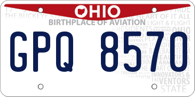 OH license plate GPQ8570