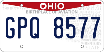 OH license plate GPQ8577