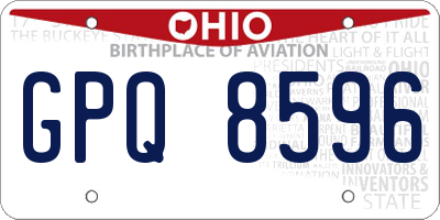 OH license plate GPQ8596