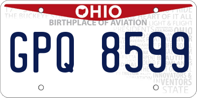 OH license plate GPQ8599