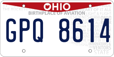OH license plate GPQ8614