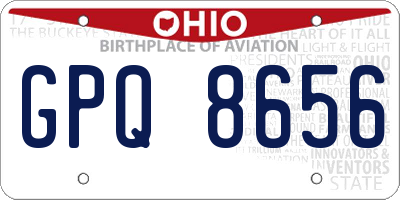 OH license plate GPQ8656