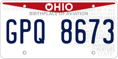 OH license plate GPQ8673