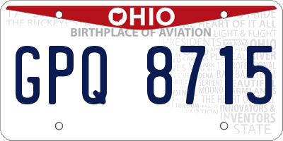 OH license plate GPQ8715
