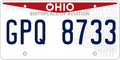 OH license plate GPQ8733