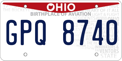 OH license plate GPQ8740