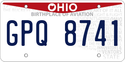 OH license plate GPQ8741
