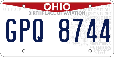 OH license plate GPQ8744