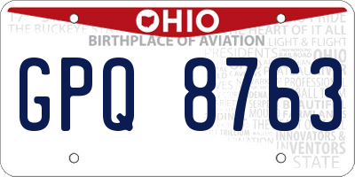 OH license plate GPQ8763