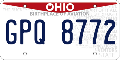 OH license plate GPQ8772