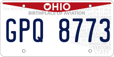 OH license plate GPQ8773