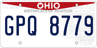 OH license plate GPQ8779