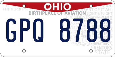 OH license plate GPQ8788