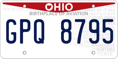 OH license plate GPQ8795