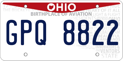 OH license plate GPQ8822