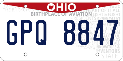 OH license plate GPQ8847