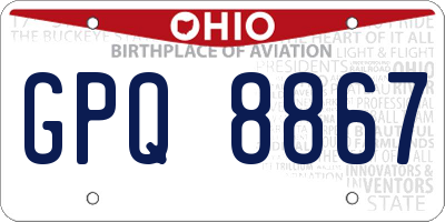 OH license plate GPQ8867