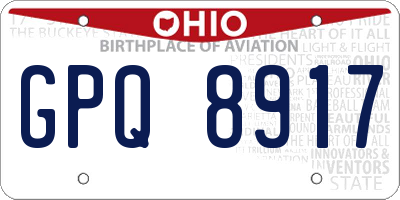 OH license plate GPQ8917