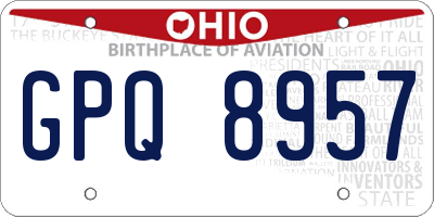 OH license plate GPQ8957