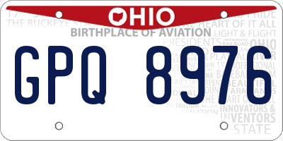 OH license plate GPQ8976