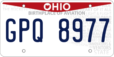 OH license plate GPQ8977
