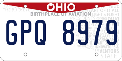 OH license plate GPQ8979