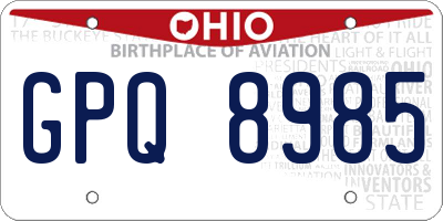OH license plate GPQ8985