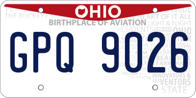 OH license plate GPQ9026