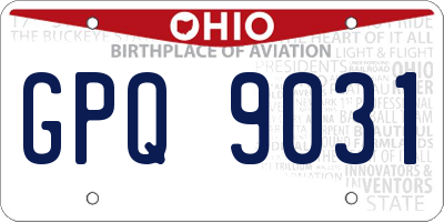 OH license plate GPQ9031