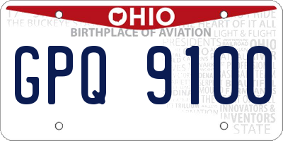 OH license plate GPQ9100