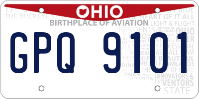 OH license plate GPQ9101
