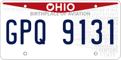 OH license plate GPQ9131