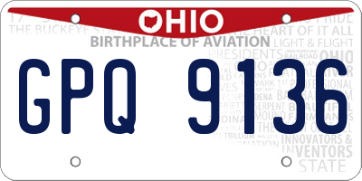 OH license plate GPQ9136