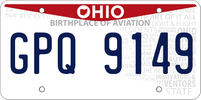 OH license plate GPQ9149