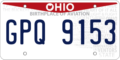 OH license plate GPQ9153