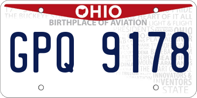 OH license plate GPQ9178