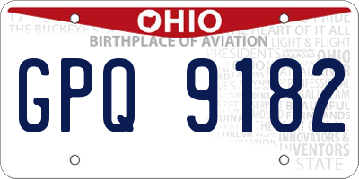 OH license plate GPQ9182