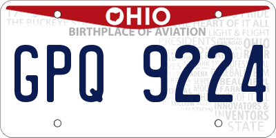 OH license plate GPQ9224