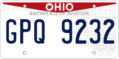 OH license plate GPQ9232