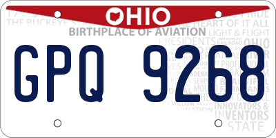 OH license plate GPQ9268