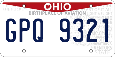 OH license plate GPQ9321