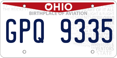 OH license plate GPQ9335
