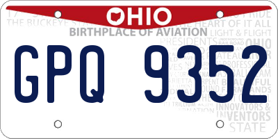 OH license plate GPQ9352
