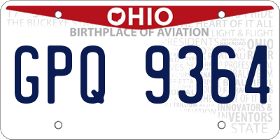 OH license plate GPQ9364