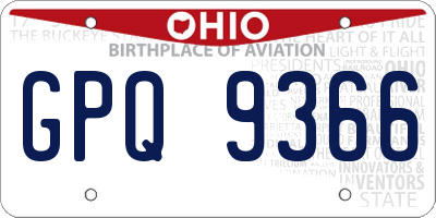 OH license plate GPQ9366