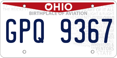 OH license plate GPQ9367