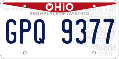 OH license plate GPQ9377
