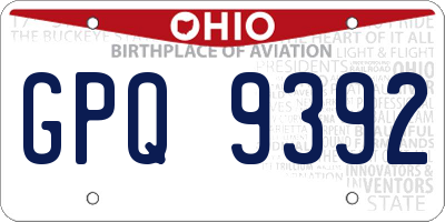OH license plate GPQ9392