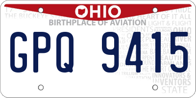 OH license plate GPQ9415